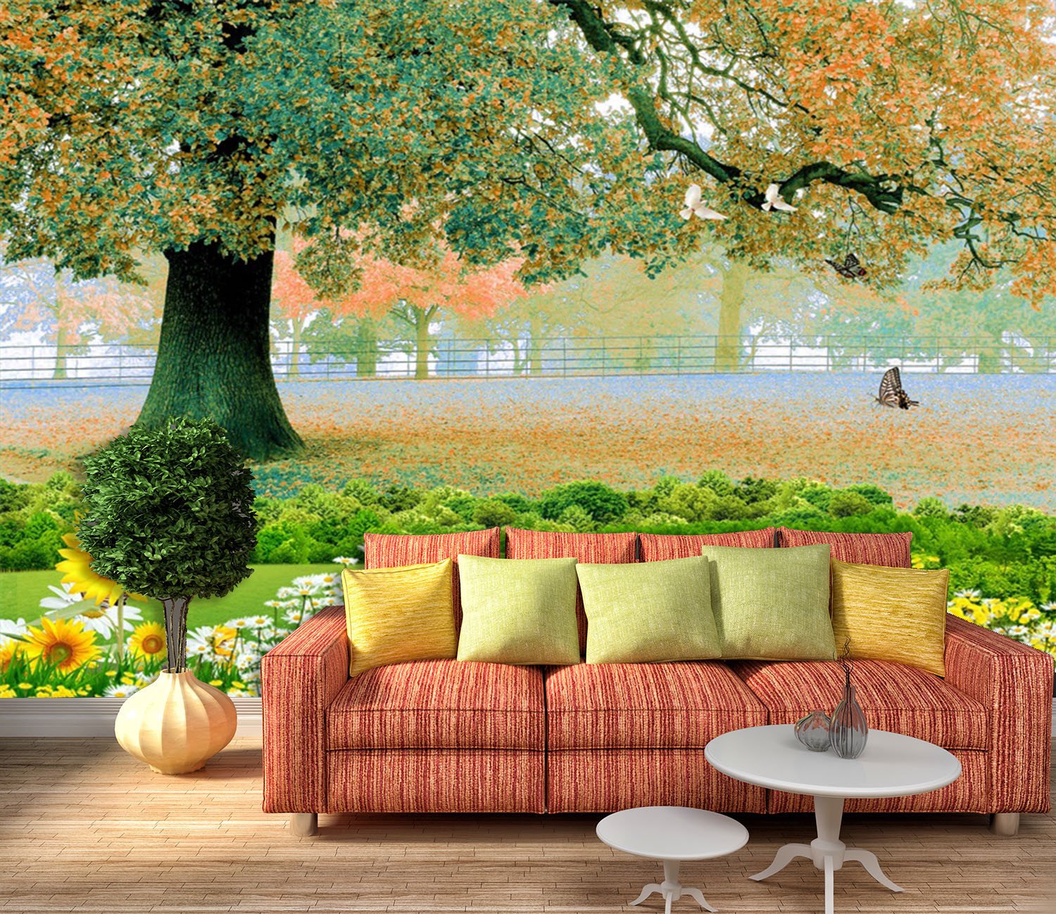 3D Spring Tree And Flower Wallpaper AJ Wallpaper 
