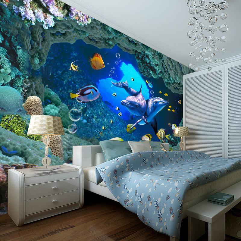 3D Cave Dolphin 008 Wallpaper AJ Wallpaper 
