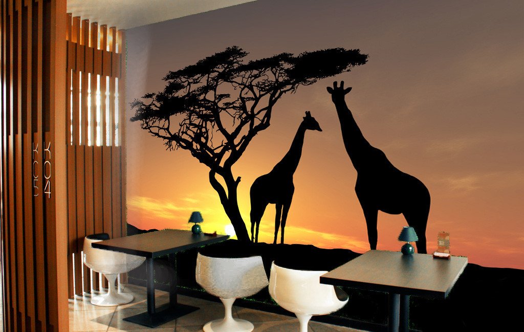 Two Giraffes Wallpaper AJ Wallpaper 