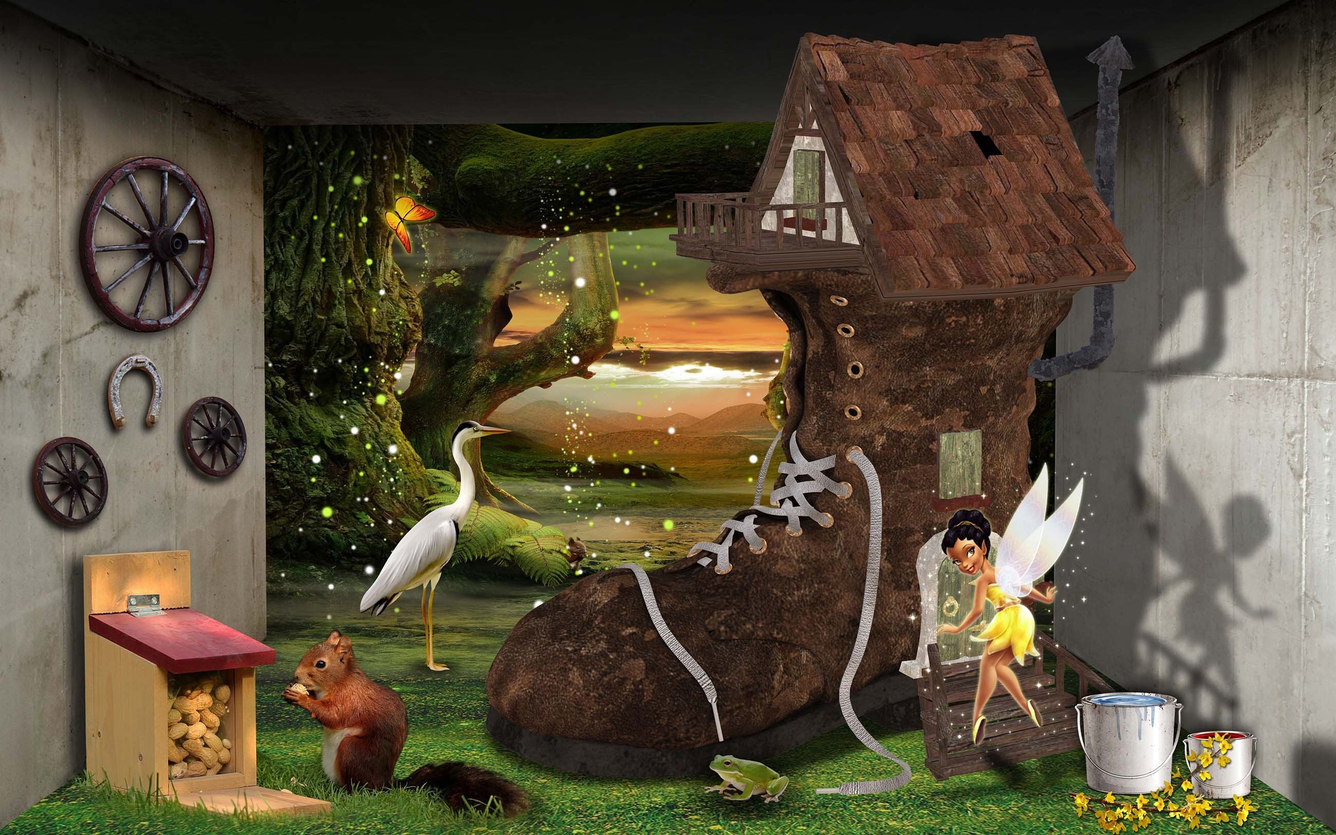 3D Boots House 397 Garage Door Mural Wallpaper AJ Wallpaper 