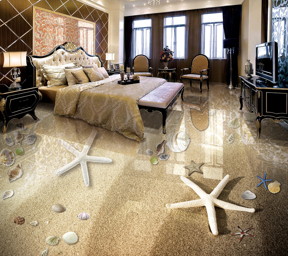 3D Golden Beach 618 Floor Mural  Wallpaper Murals Rug & Mat Print Epoxy waterproof bath floor