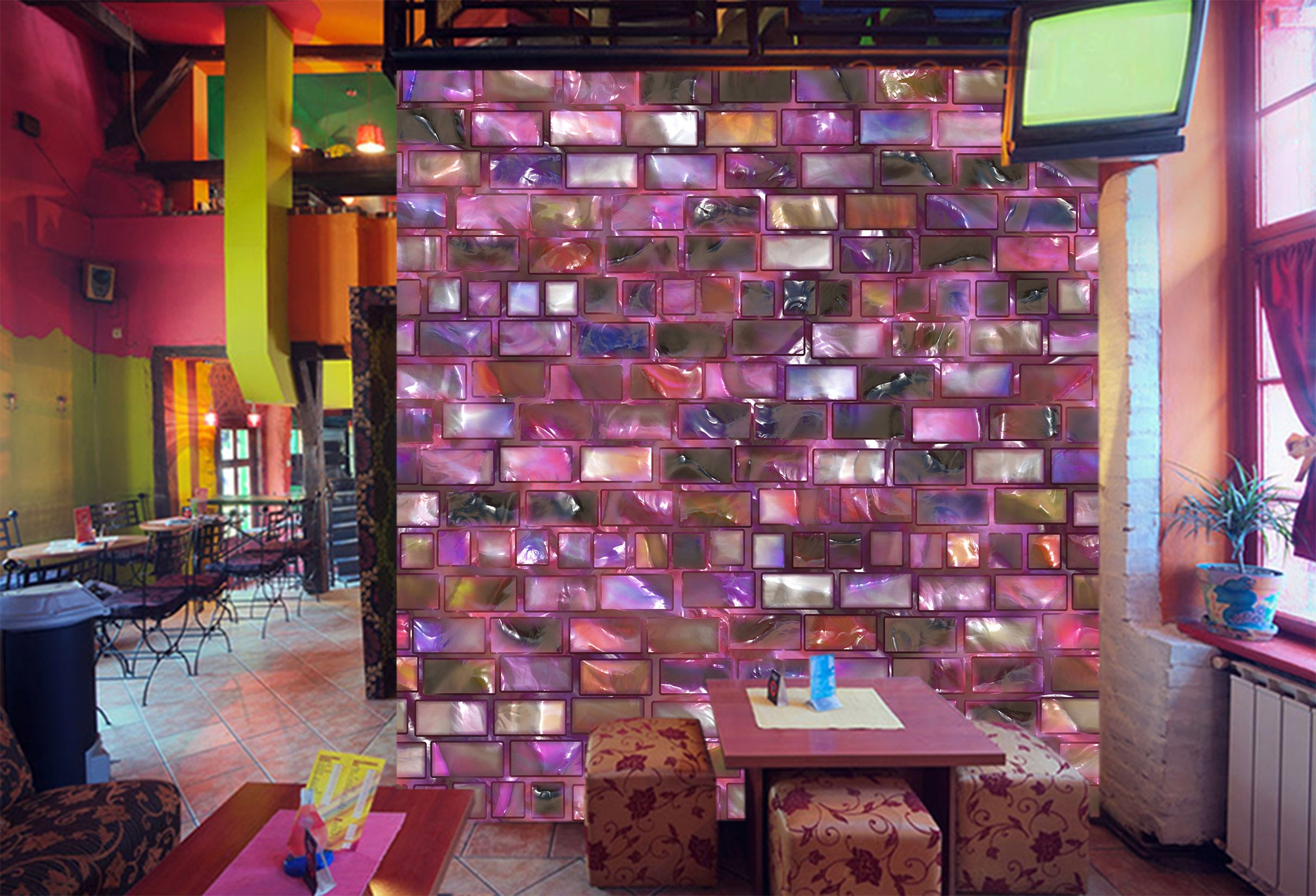 3D Purple Wall 1037 Wall Murals