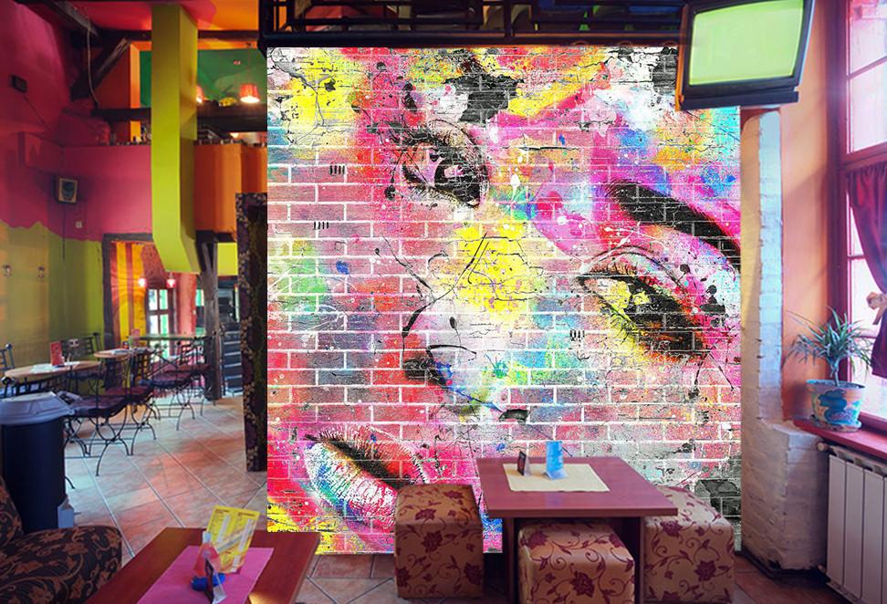 3D Graffiti Girl Colorful 045 Wallpaper AJ Wallpaper 