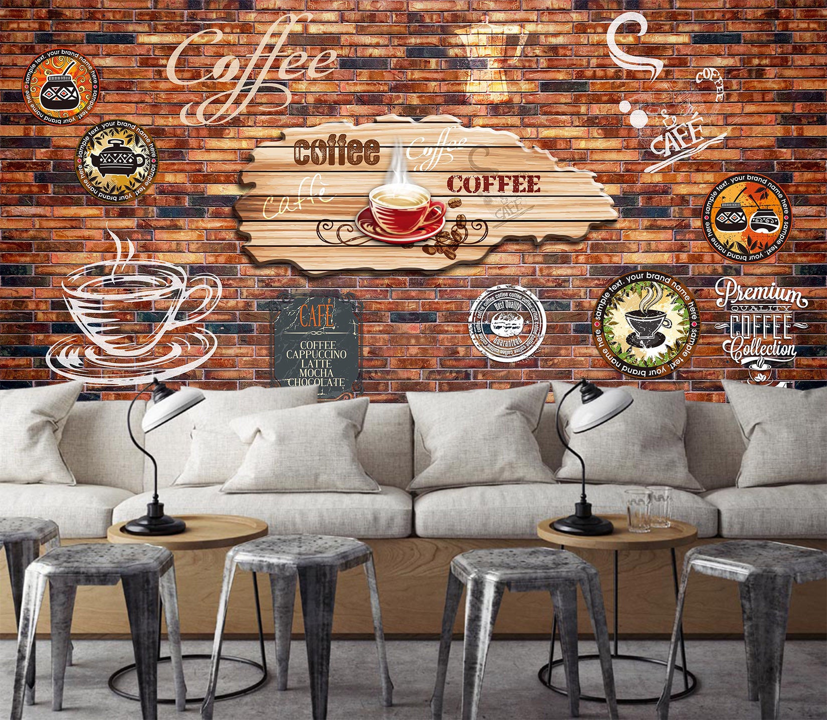 3D Coffee Tea 1935 Wall Murals