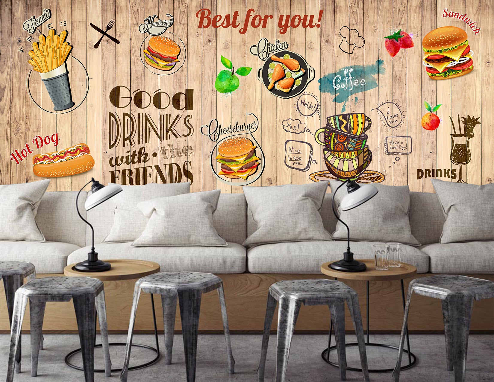 3D Delicious Burger 1497 Wall Murals