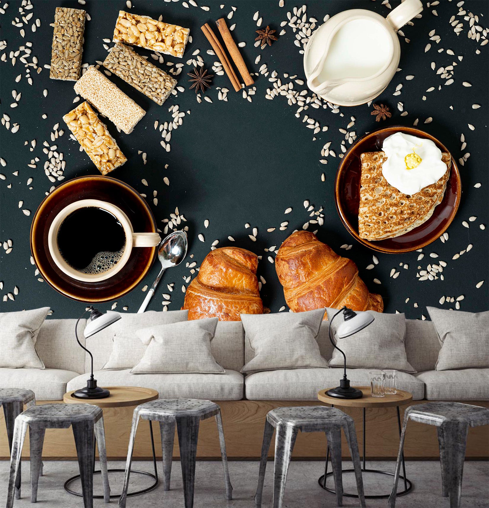 3D Coffee Bread 1456 Wall Murals