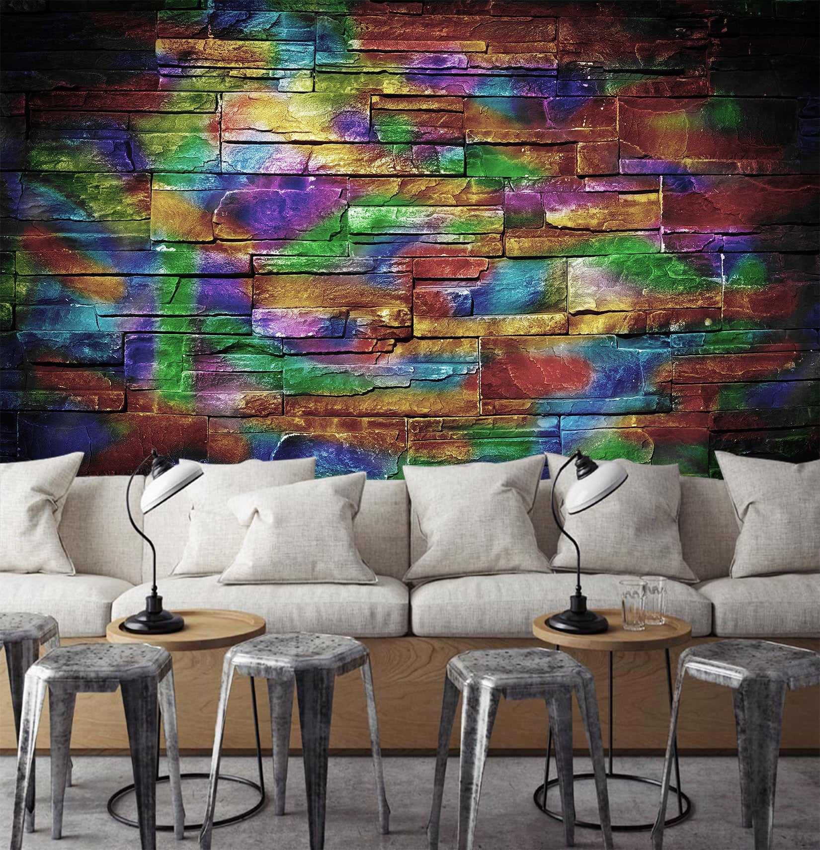 3D Colored Bricks 1440 Wall Murals