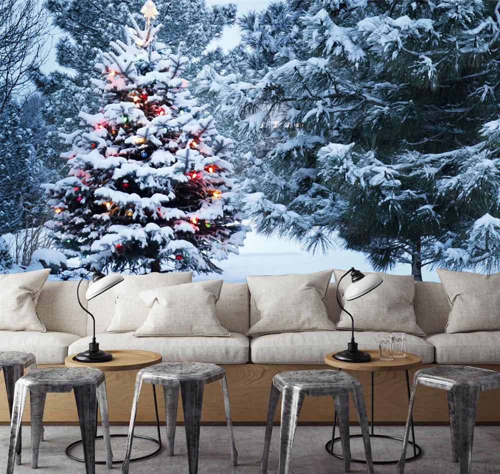 3D Christmas Pines Trees 377 Wallpaper AJ Wallpaper 