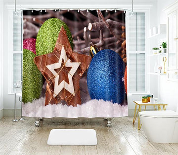 3D Christmas Pentagram 22 Shower Curtain 3D Shower Curtain AJ Creativity Home 