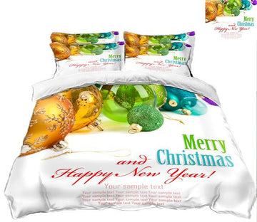 3D Christmas Pendant Beads 80 Bed Pillowcases Quilt Quiet Covers AJ Creativity Home 