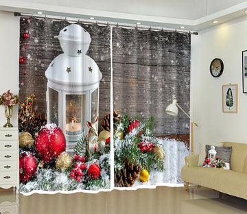 3D Candle Light Christmas 34 Curtains Drapes Curtains AJ Creativity Home 