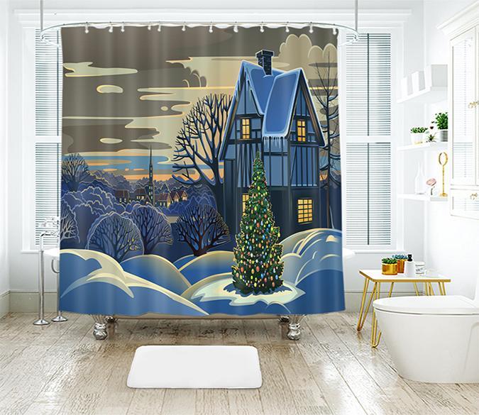 3D Christmas House 36 Shower Curtain 3D Shower Curtain AJ Creativity Home 