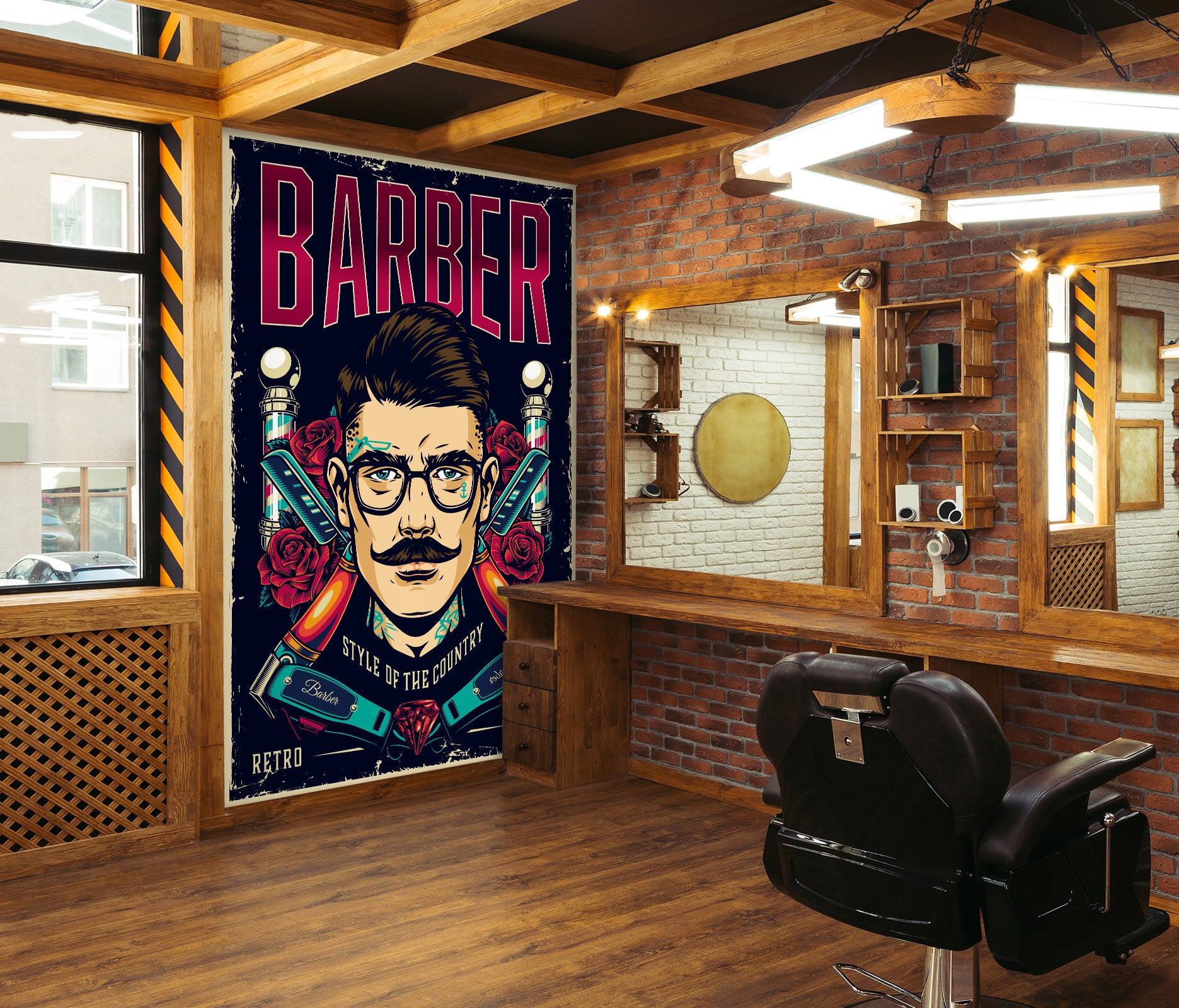 3D Barber 115225 Barber Shop Wall Murals