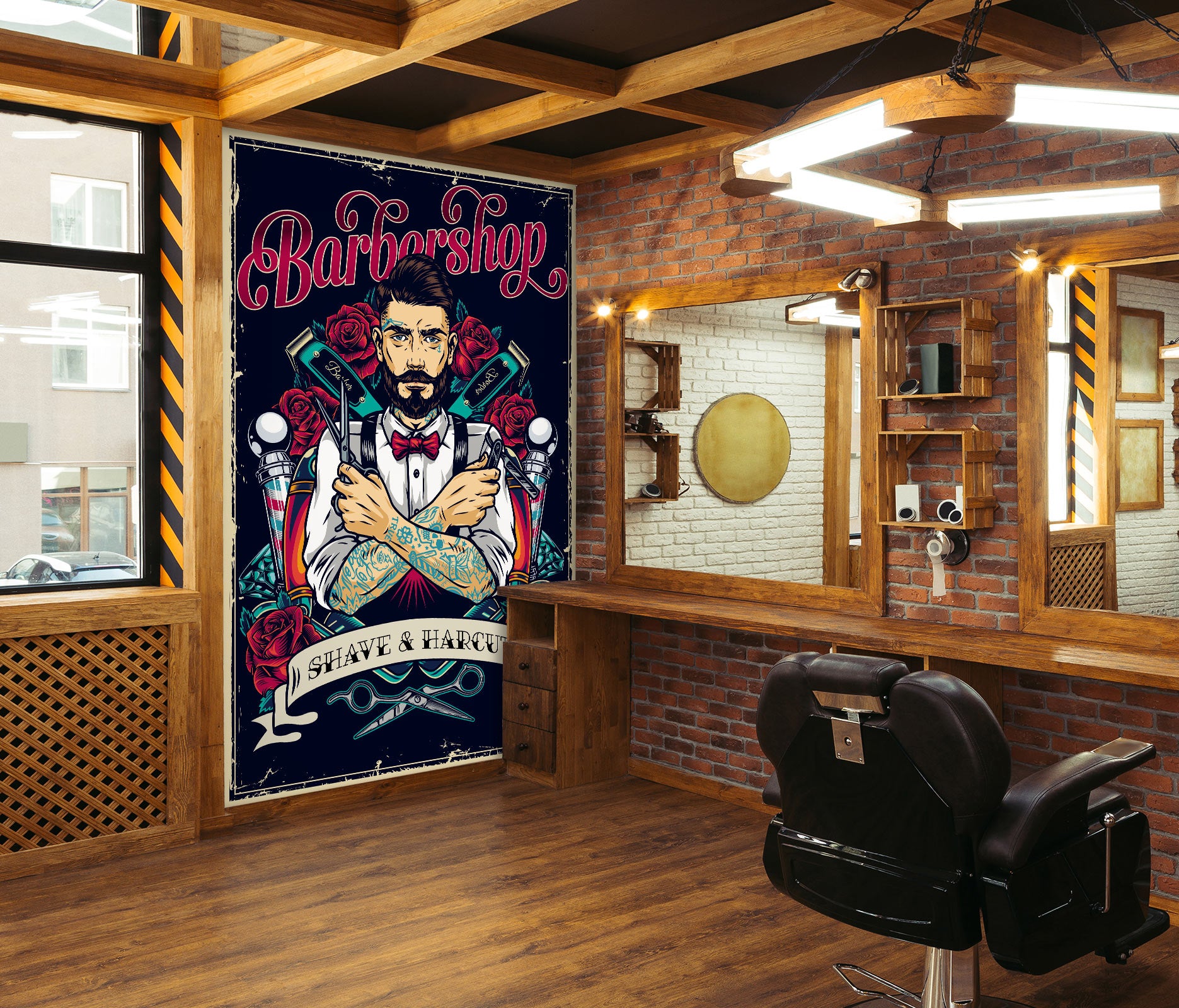 3D Razor Barber 115223 Barber Shop Wall Murals