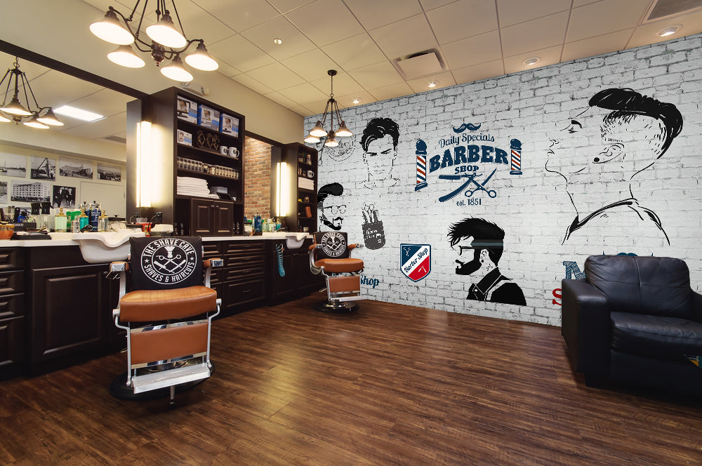 3D Men's Hairstyle 115199 Barber Shop Wall Murals