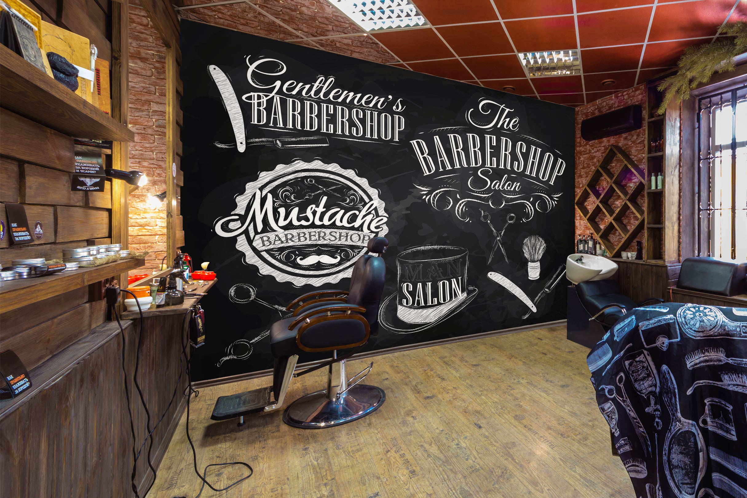 3D Barbershop 115132 Barber Shop Wall Murals