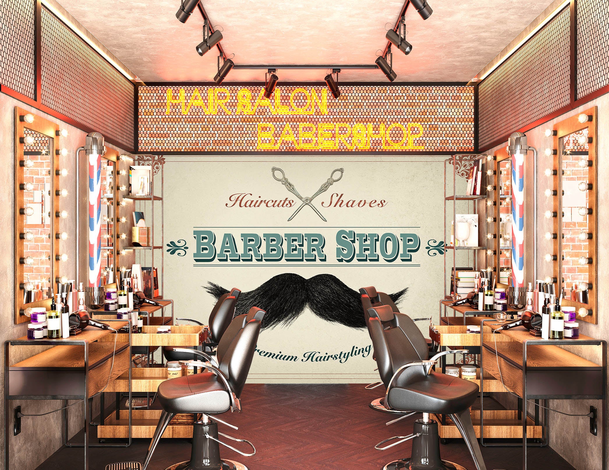 3D Hair Barbershop 115133 Barber Shop Wall Murals