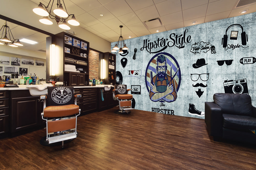 3D Focus On Hair Cutting 1468 Barber Shop Wall Murals