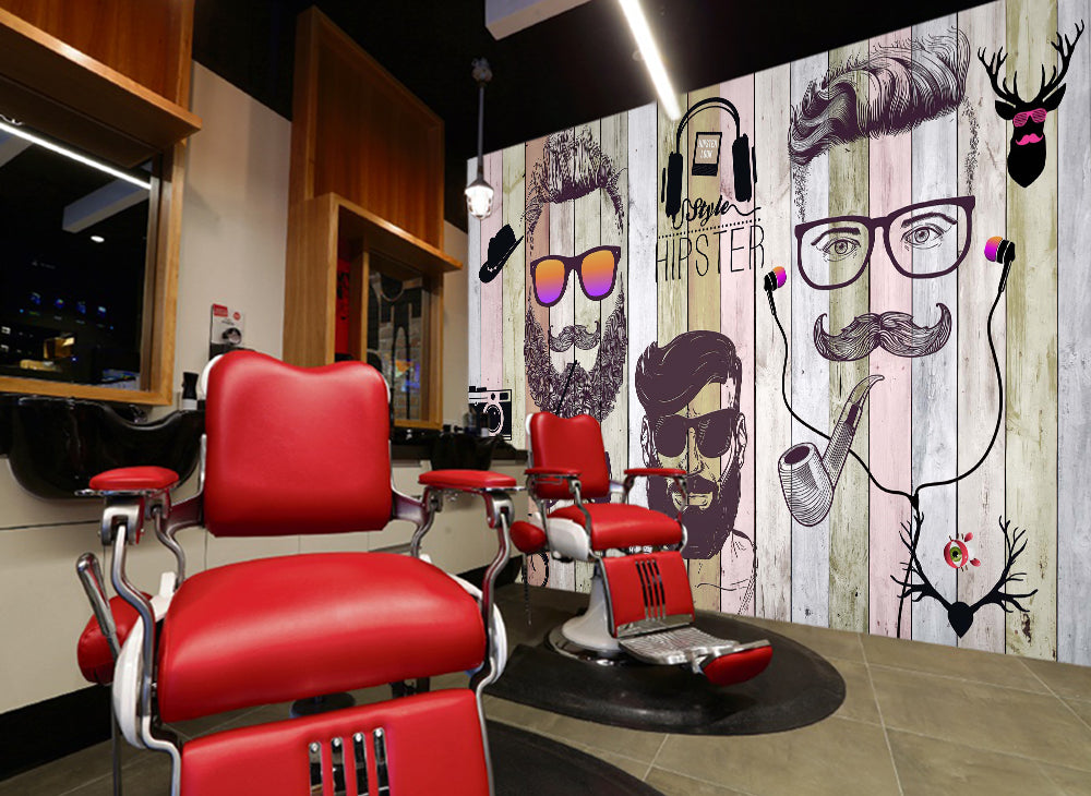 3D Cute Hairdresser 1433 Barber Shop Wall Murals