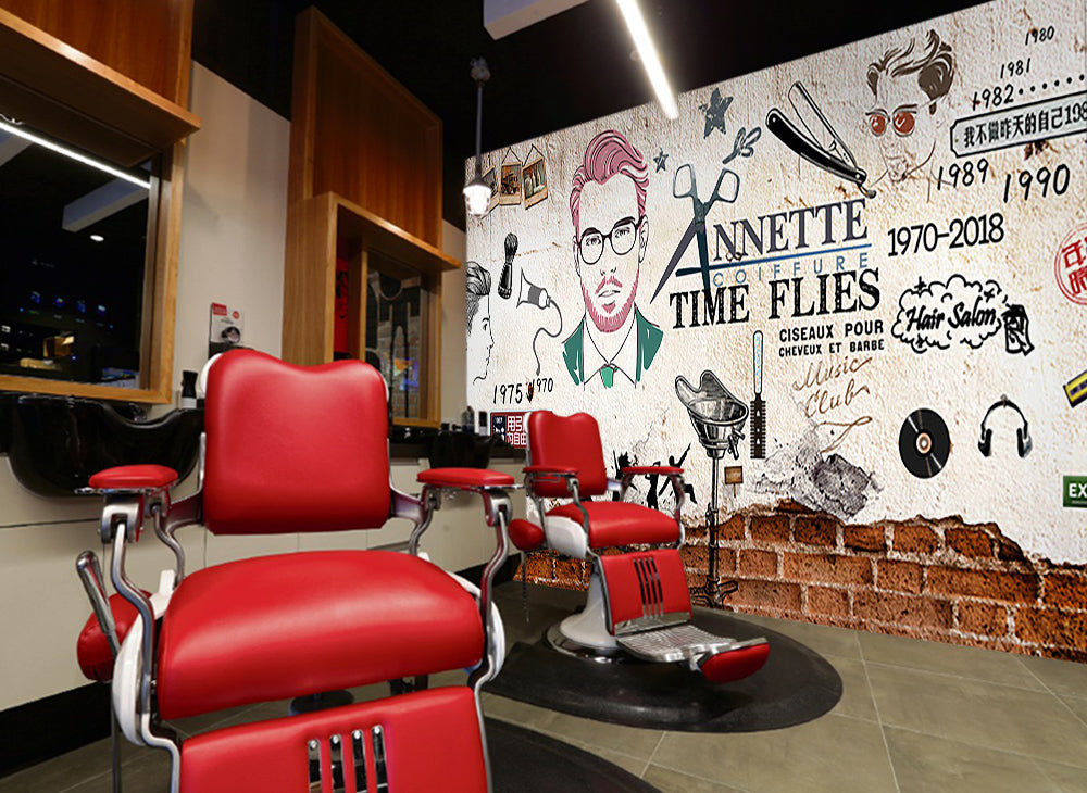 3D Signature Hairstyle 1459 Barber Shop Wall Murals