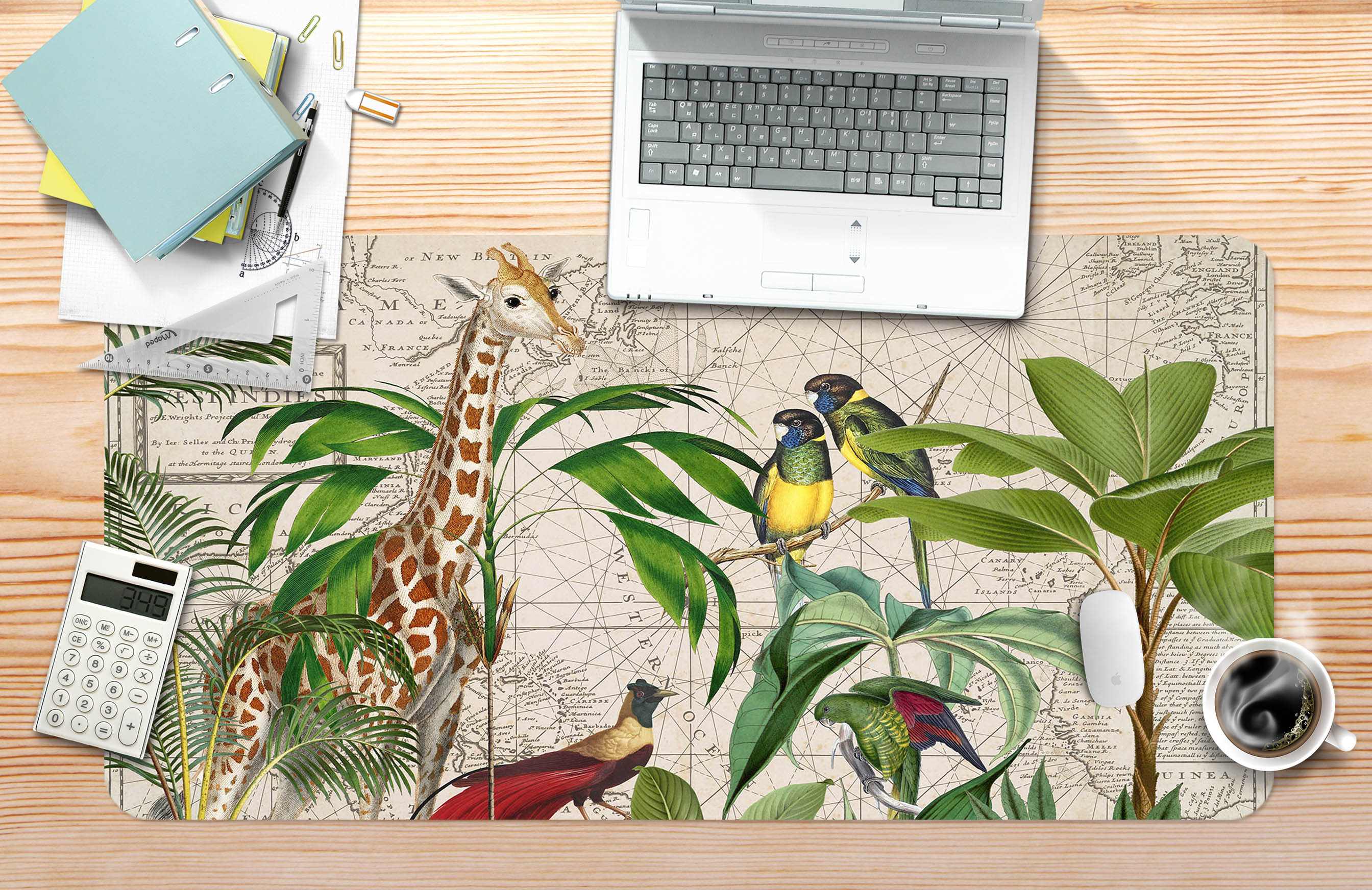 3D Animal Giraffe 5246 Andrea Haase Desk Mat