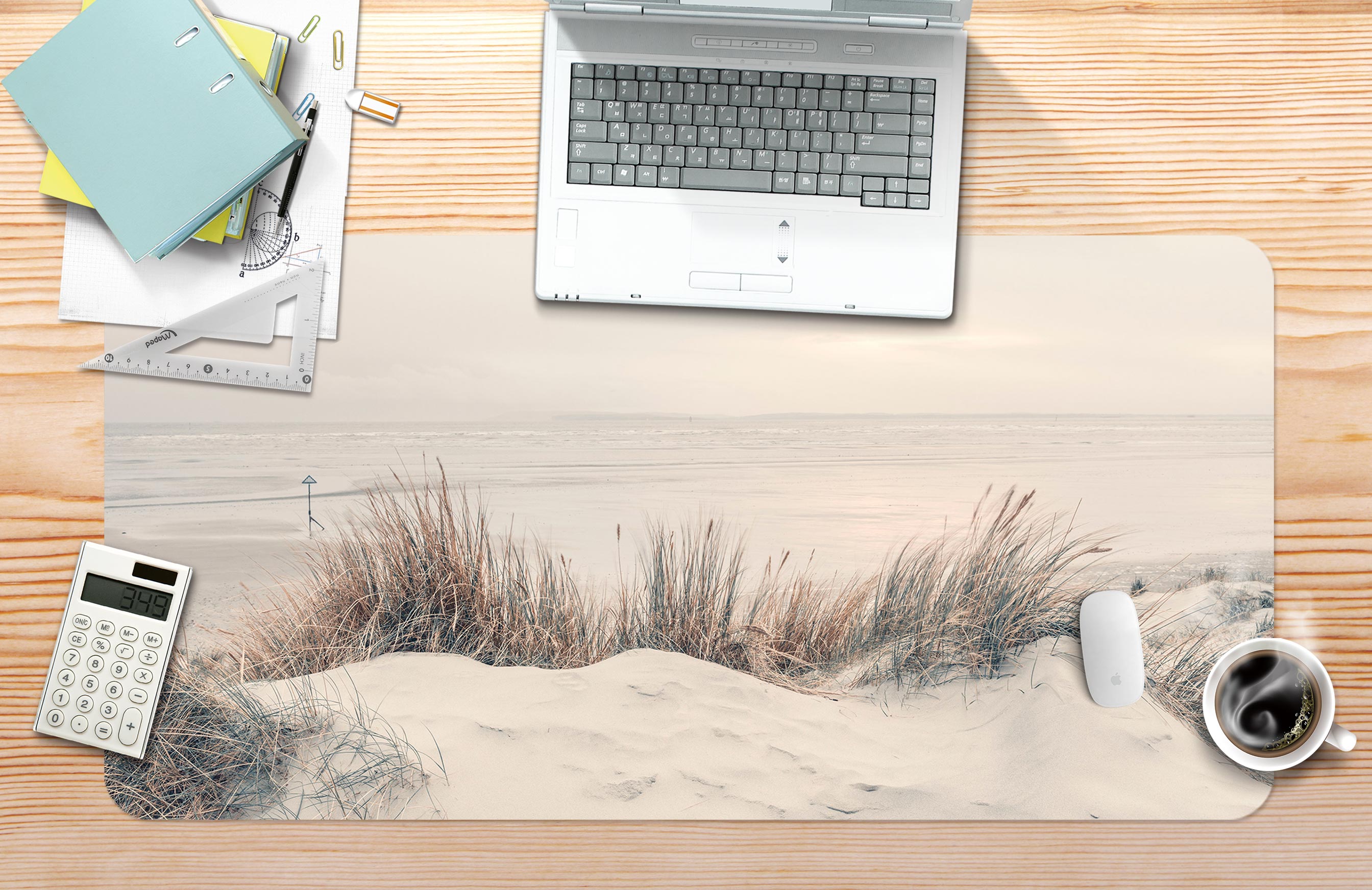 3D Grass Sand Beach 12467 Assaf Frank Desk Mat