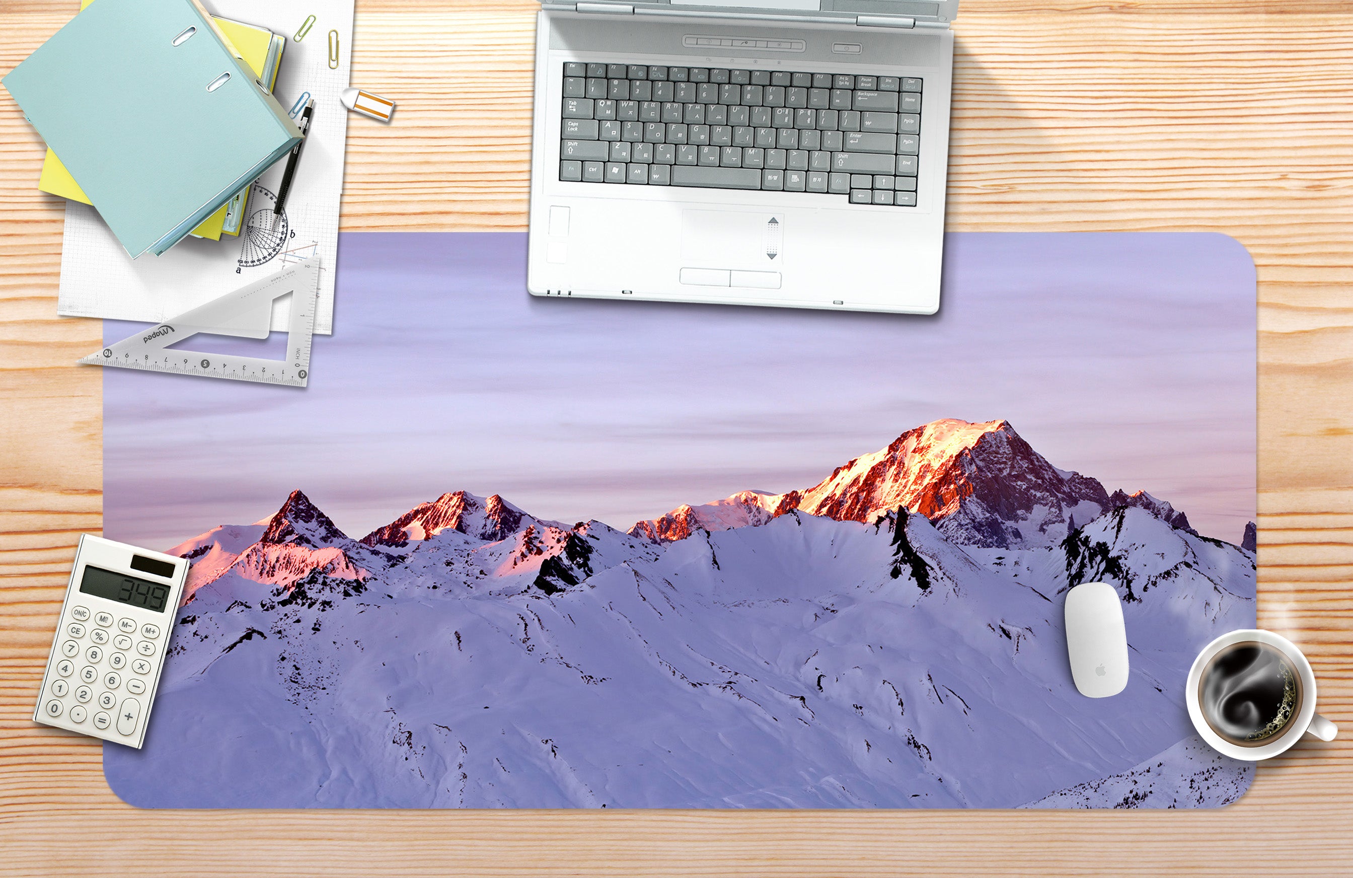 3D Snow Mountain 7701 Assaf Frank Desk Mat