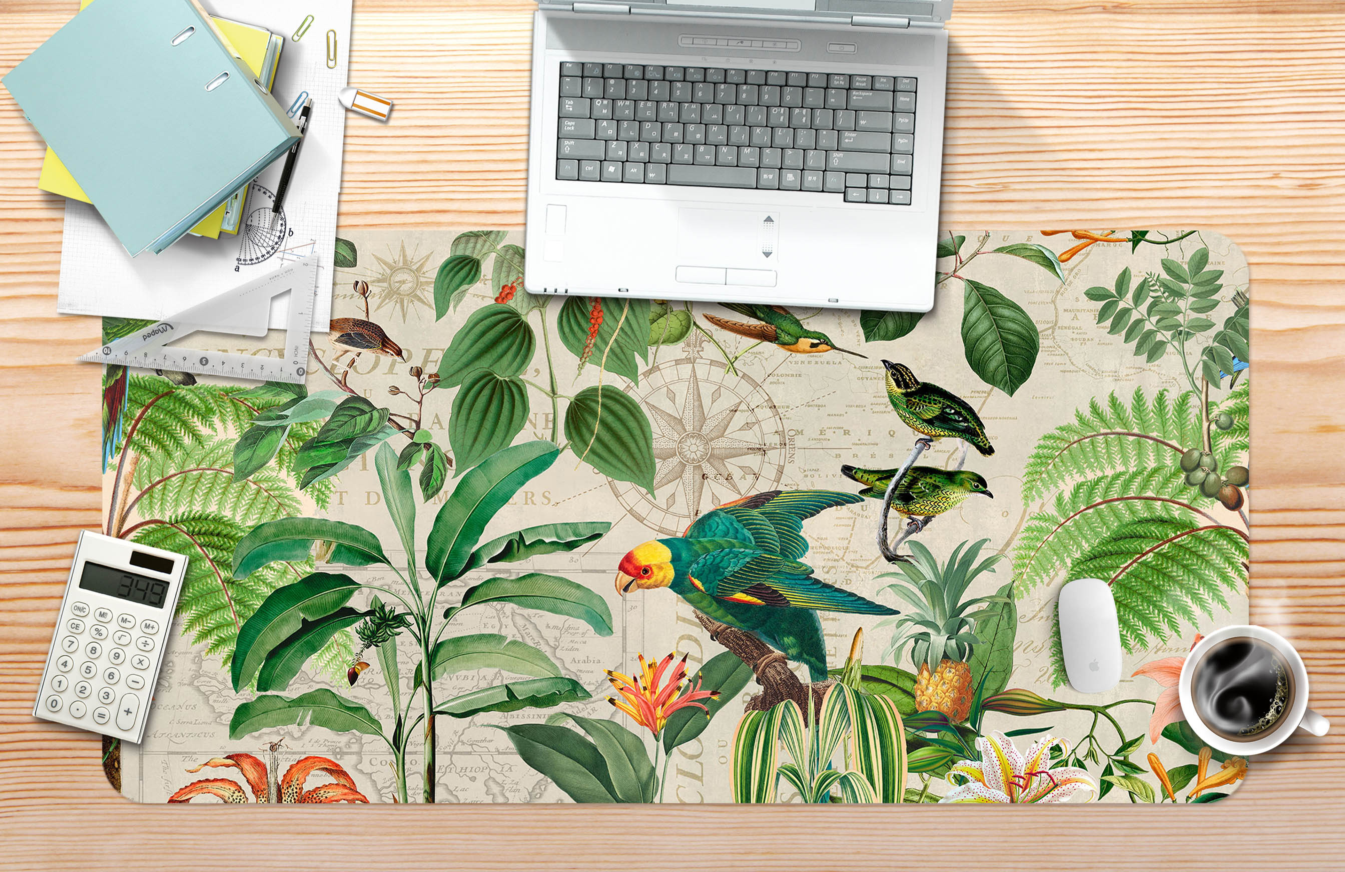 3D Green Leaves 5234 Andrea Haase Desk Mat