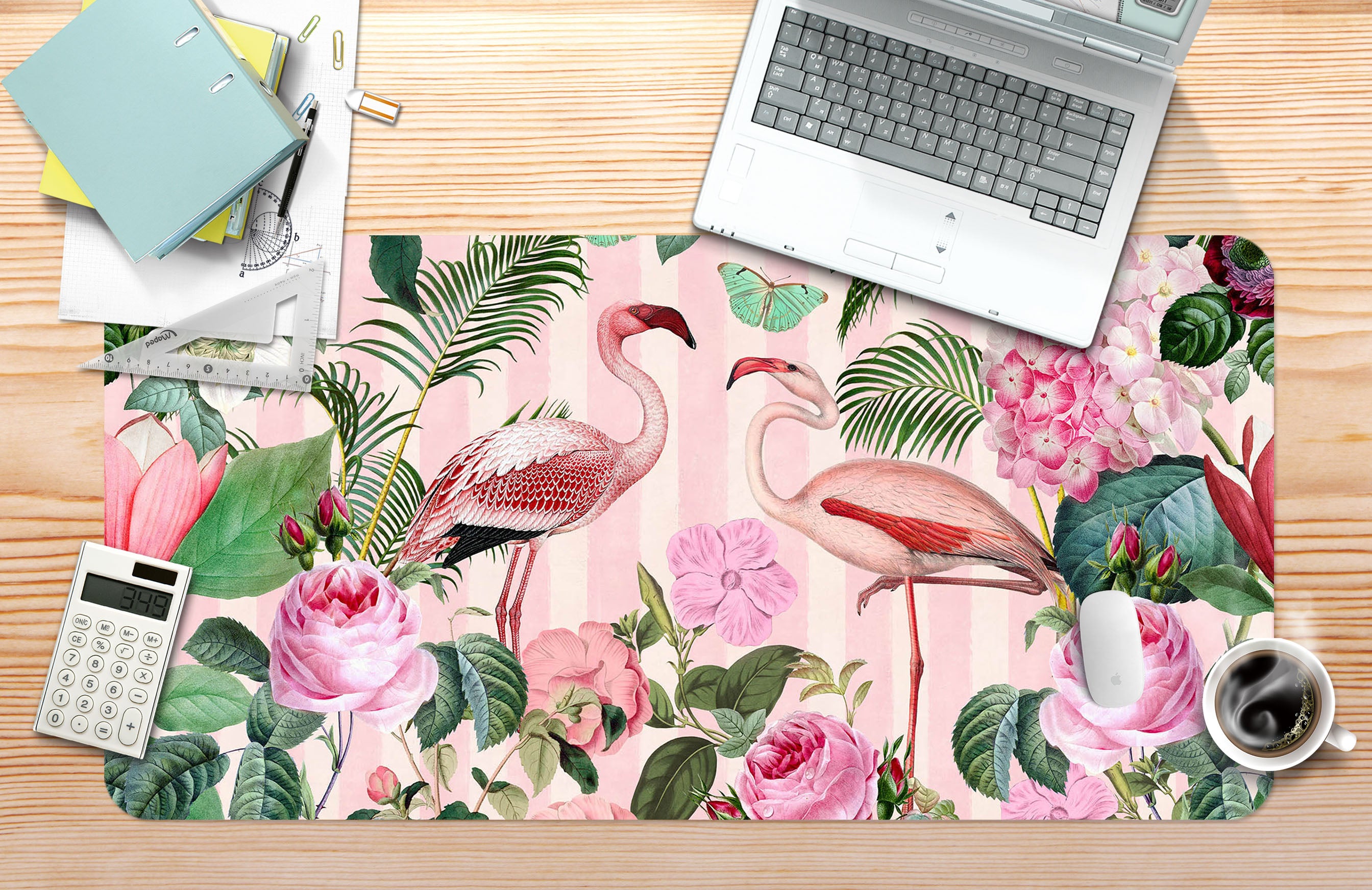 3D Flamingo Rose 995 Andrea Haase Desk Mat