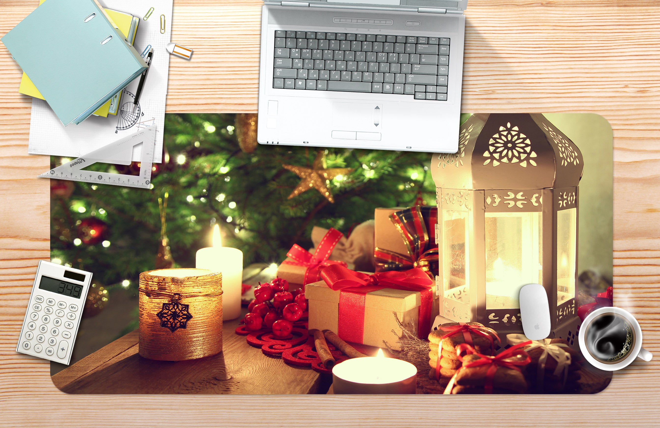 3D Gift Candle 53166 Christmas Desk Mat Xmas