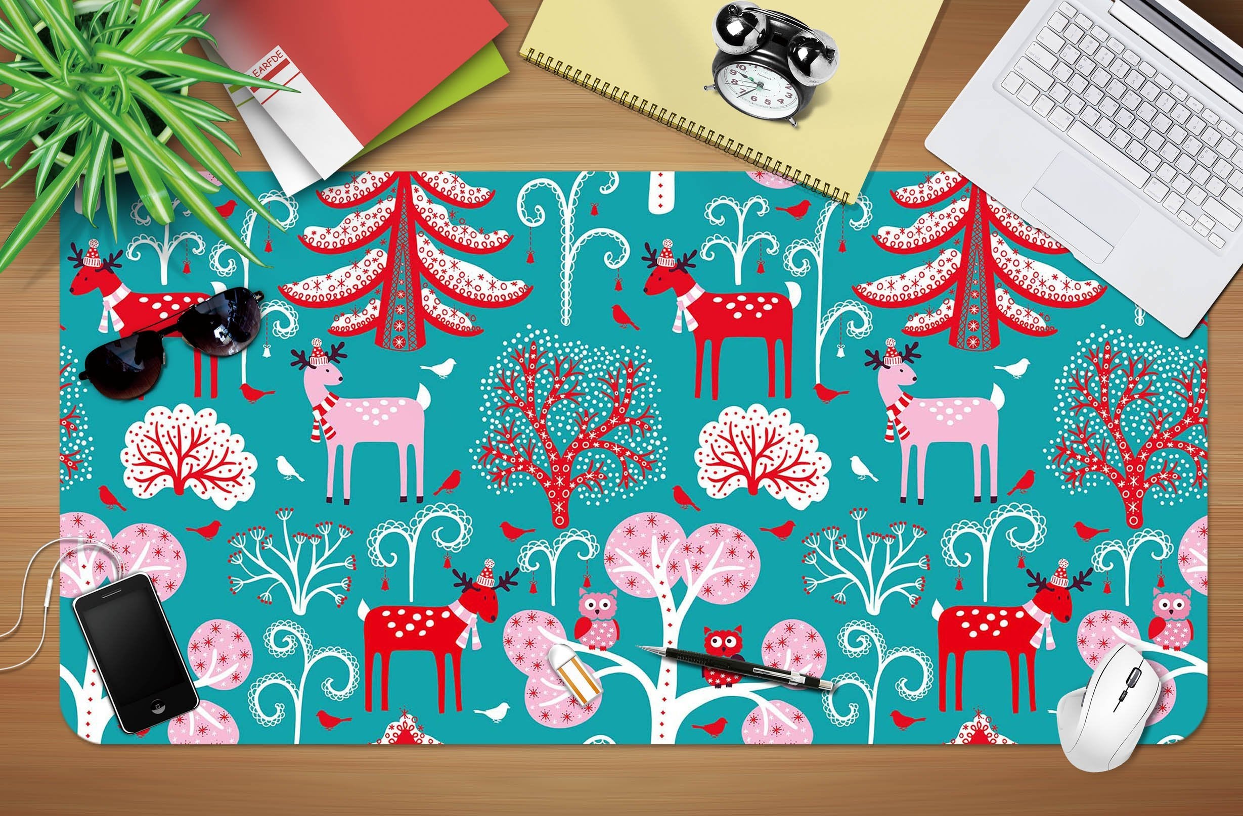 3D Cartoon Red Deer 024 Desk Mat Mat AJ Creativity Home 