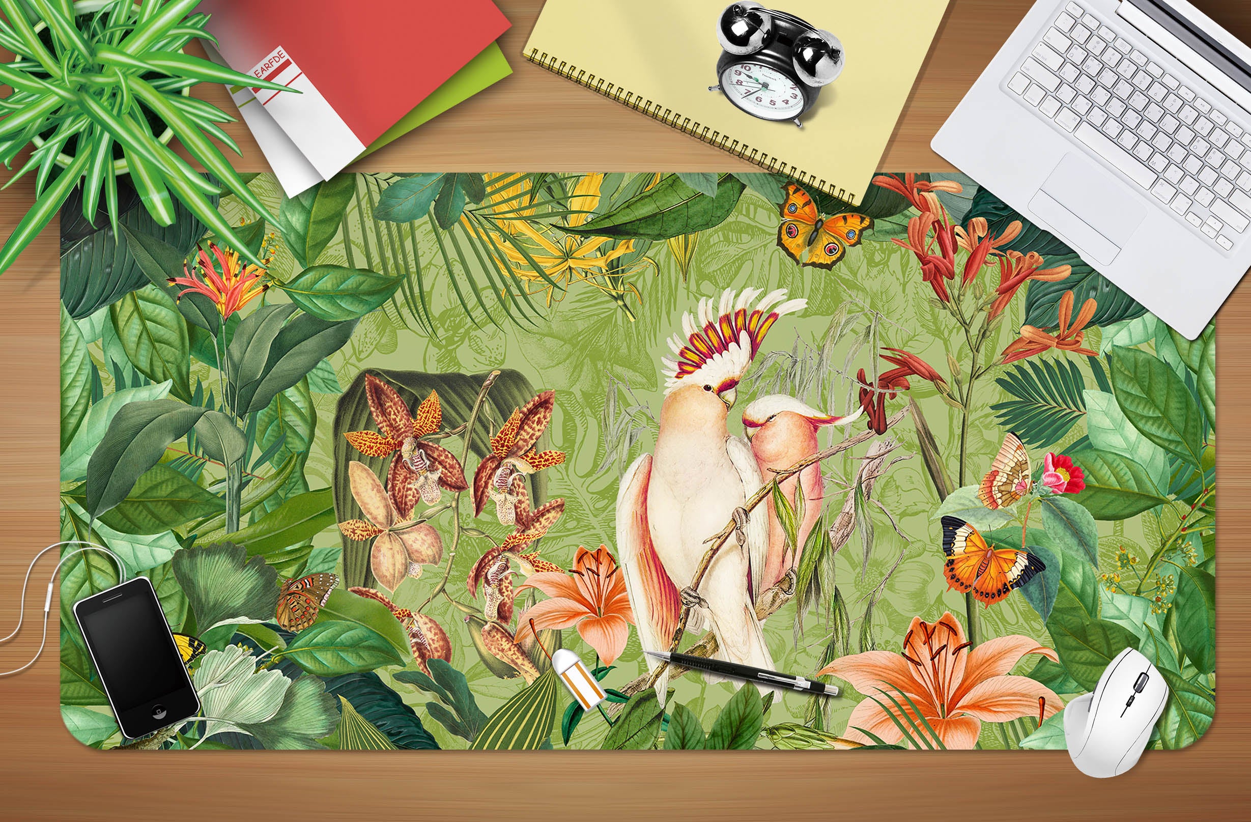 3D Parrot Butterfly 989 Andrea Haase Desk Mat