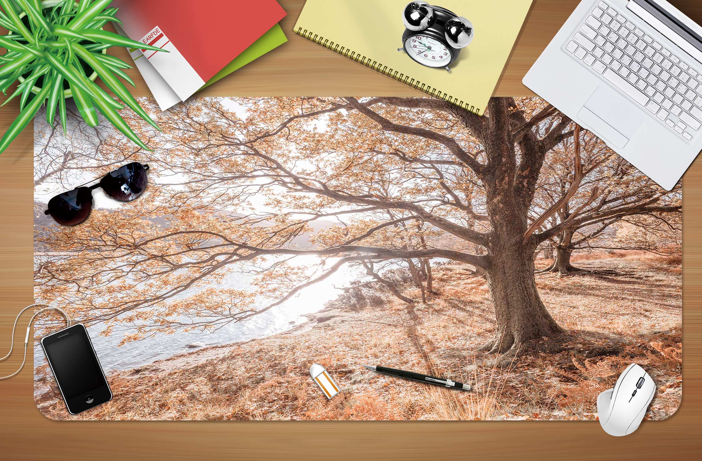 3D Riverside Big Tree 12445 Assaf Frank Desk Mat