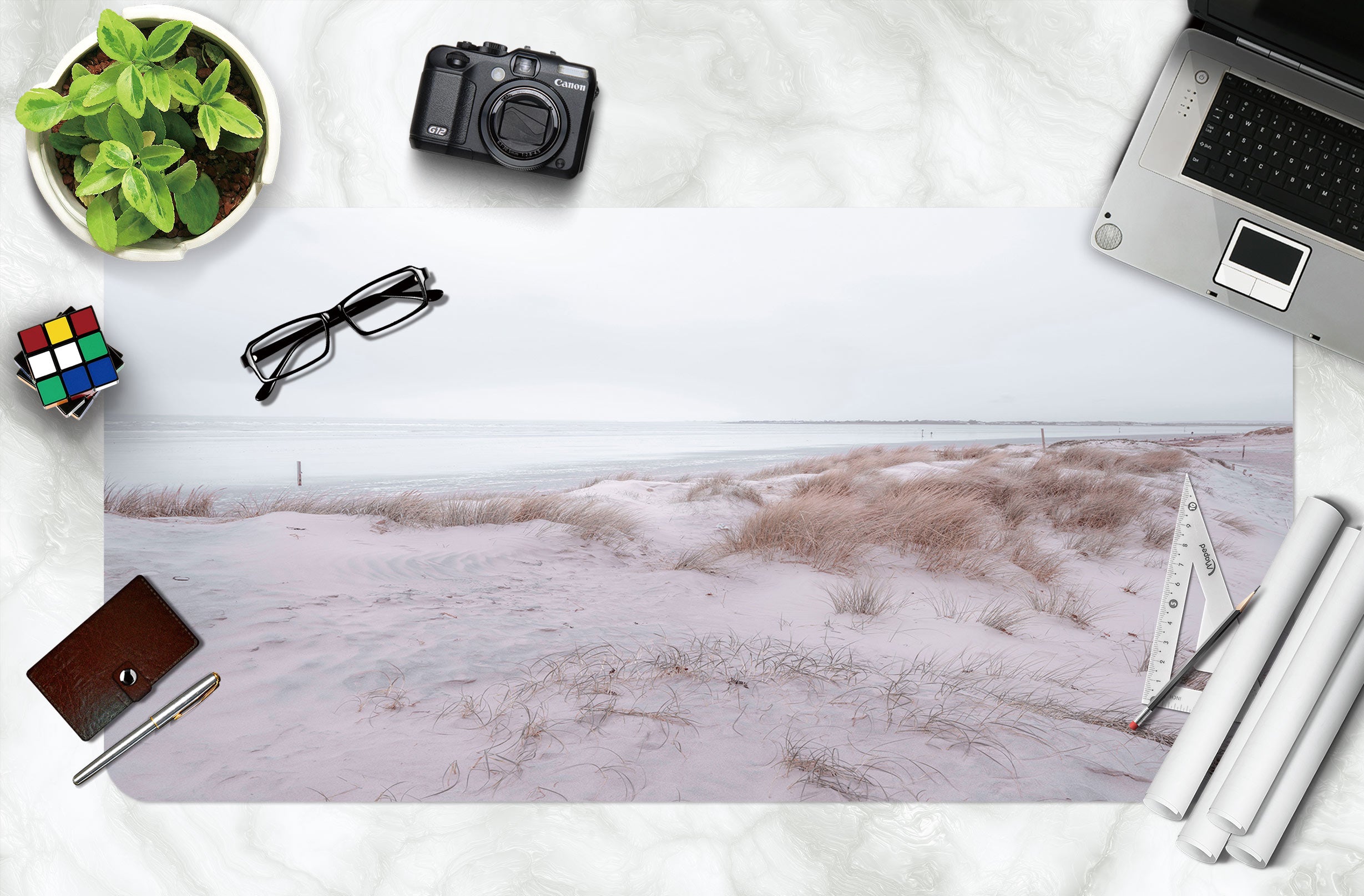 3D Beach Sand 12465 Assaf Frank Desk Mat