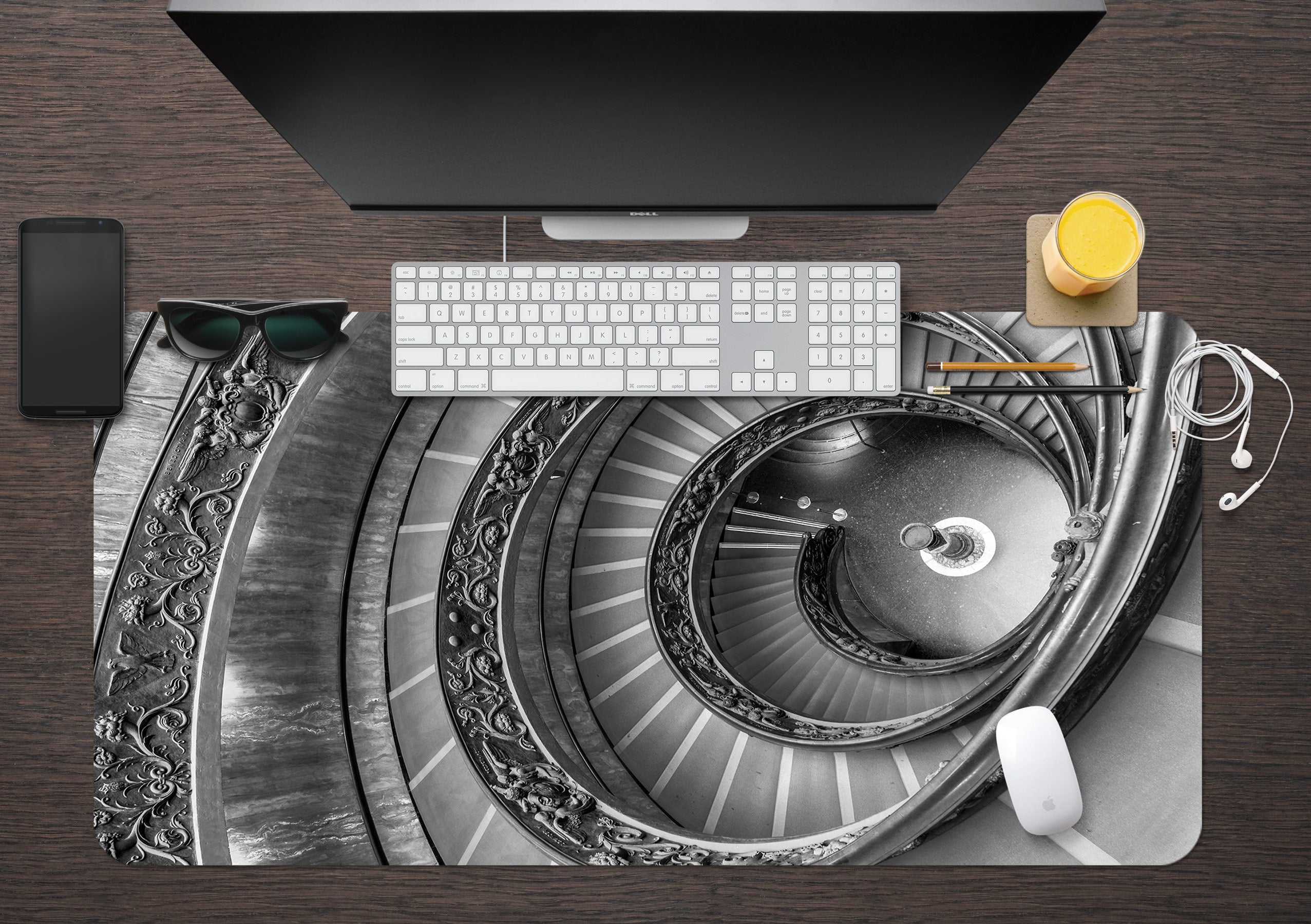 3D Spiral Staircase 12404 Assaf Frank Desk Mat