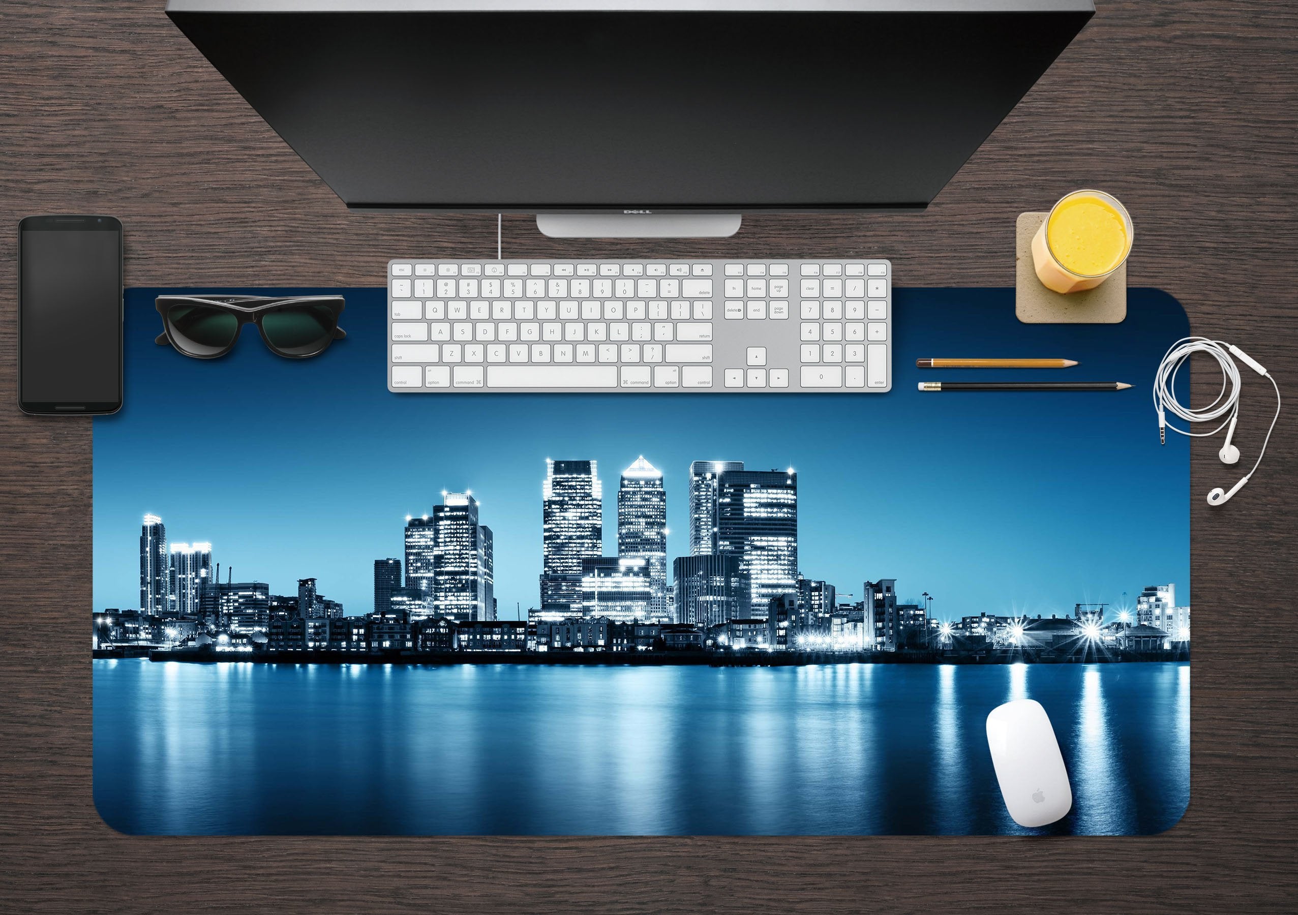 3D Blue City 022 Desk Mat Mat AJ Creativity Home 
