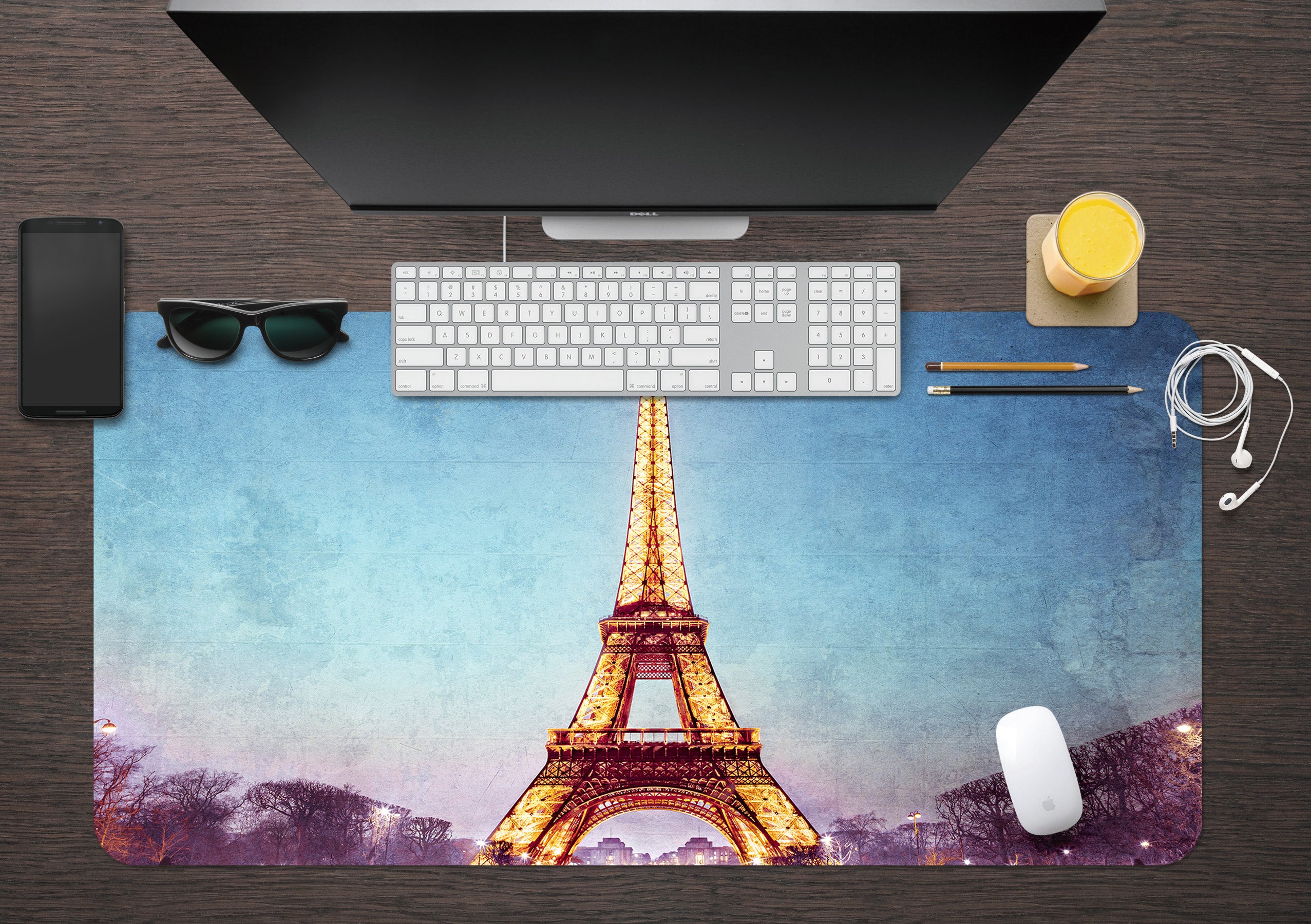 3D Eiffel Tower 7723 Assaf Frank Desk Mat