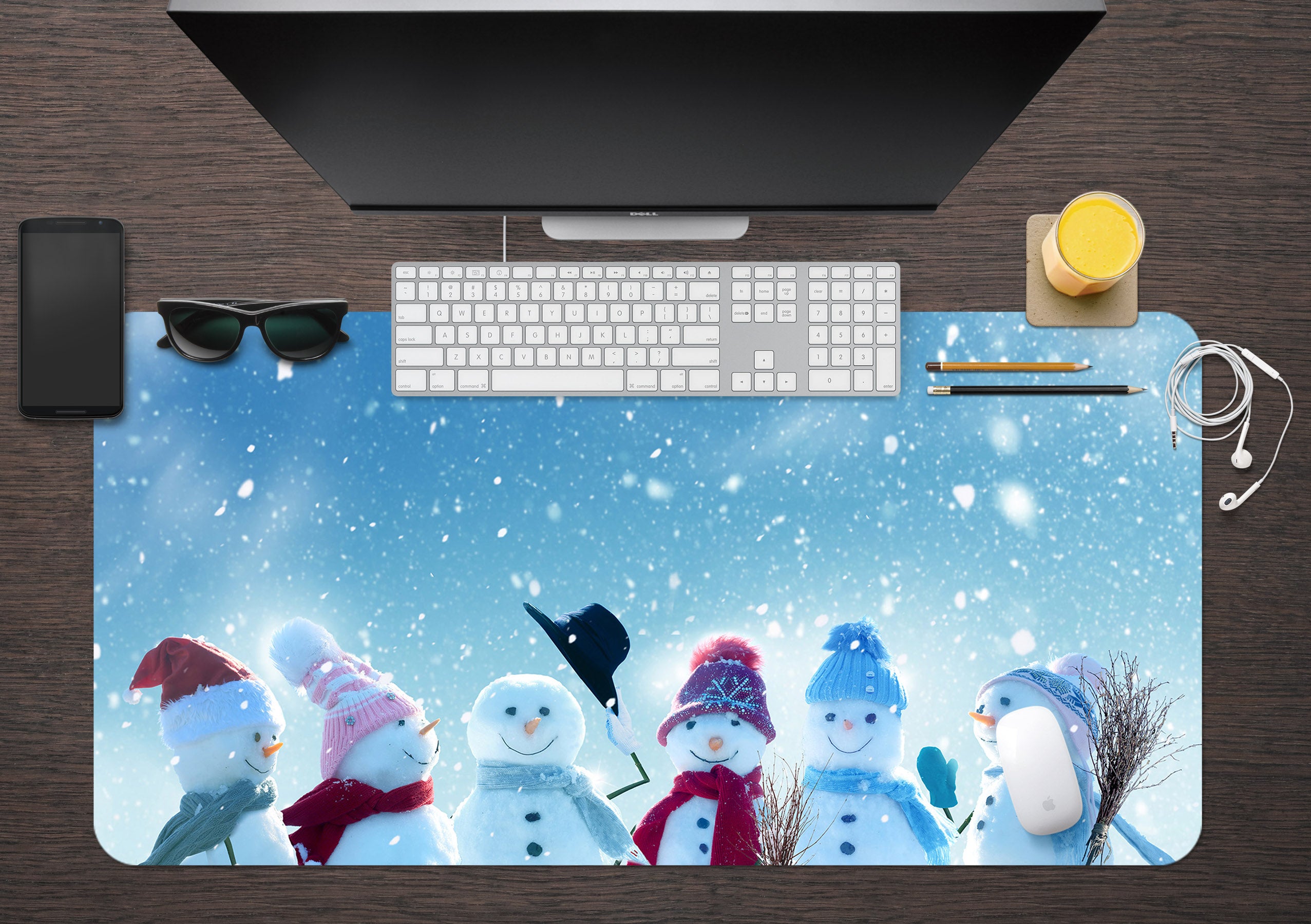 3D Snowman 53203 Christmas Desk Mat Xmas