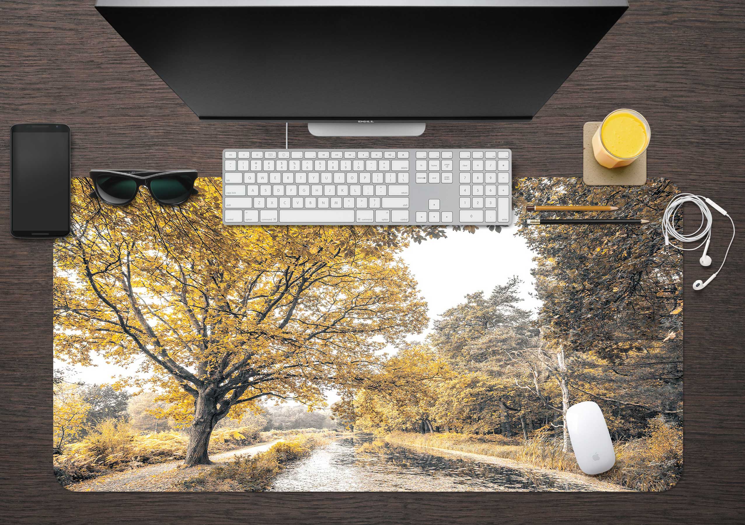 3D Tree River 12414 Assaf Frank Desk Mat