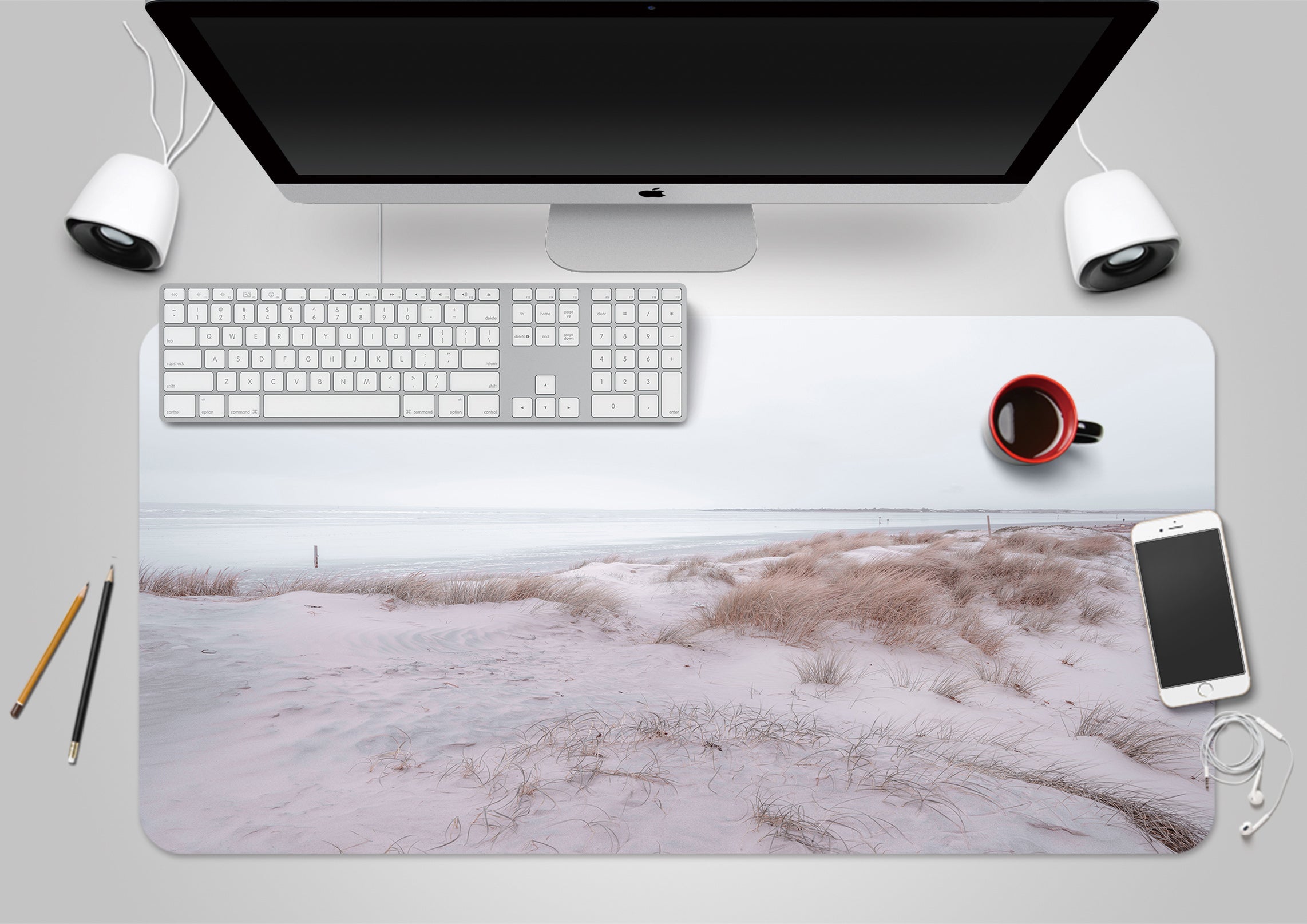 3D Beach Sand 12465 Assaf Frank Desk Mat