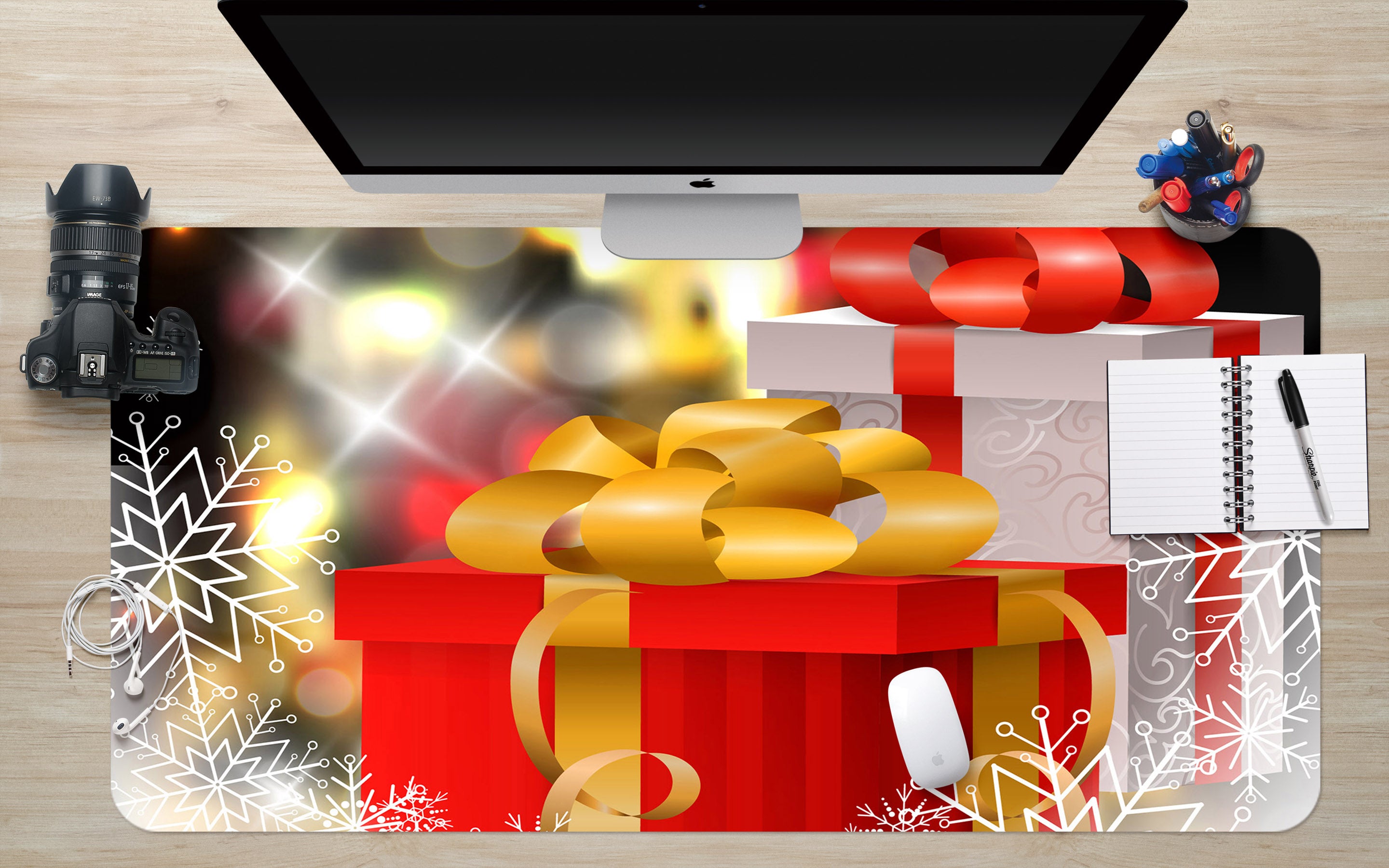 3D Red Gift Box 53189 Christmas Desk Mat Xmas