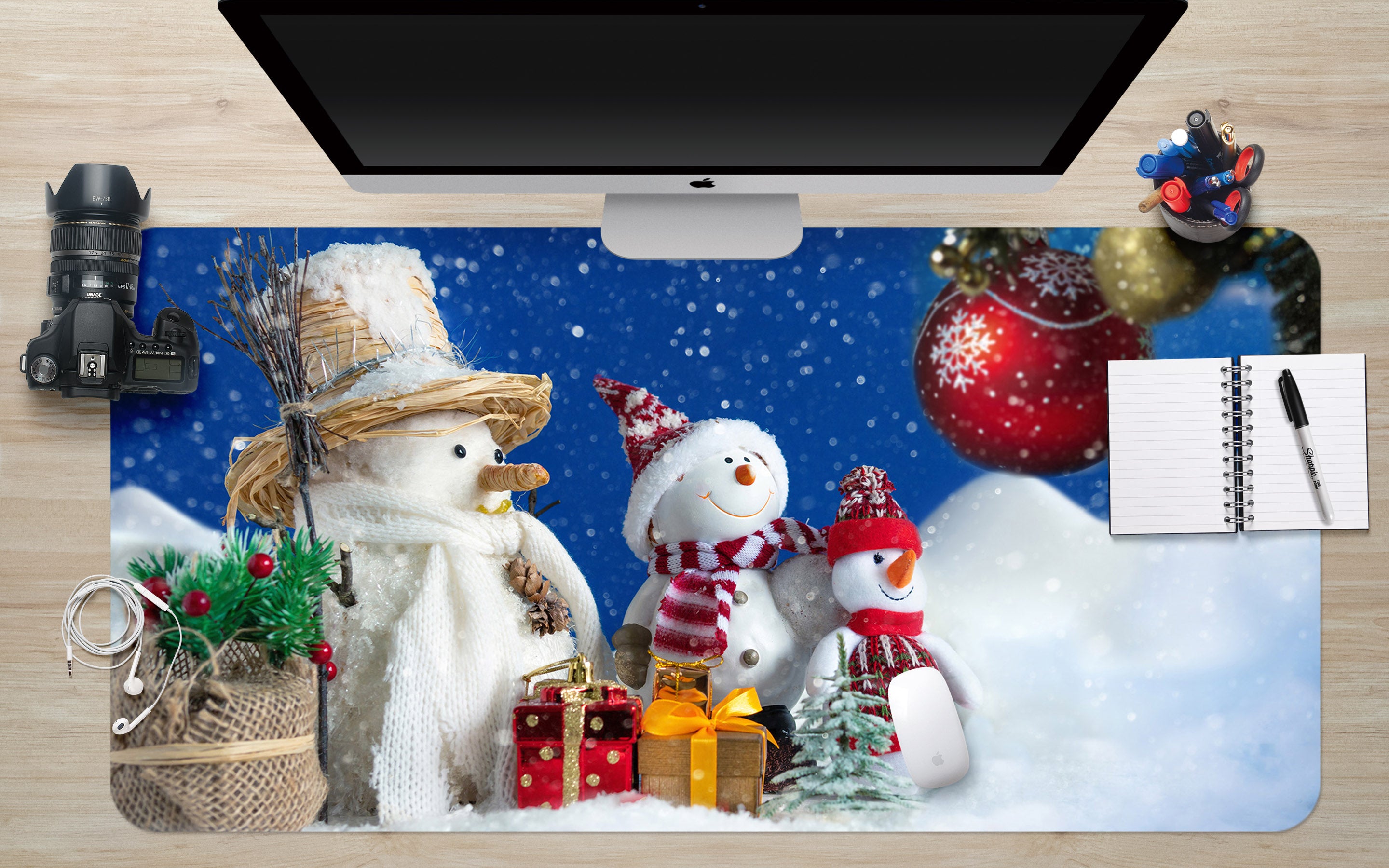3D Snowman 53247 Christmas Desk Mat Xmas