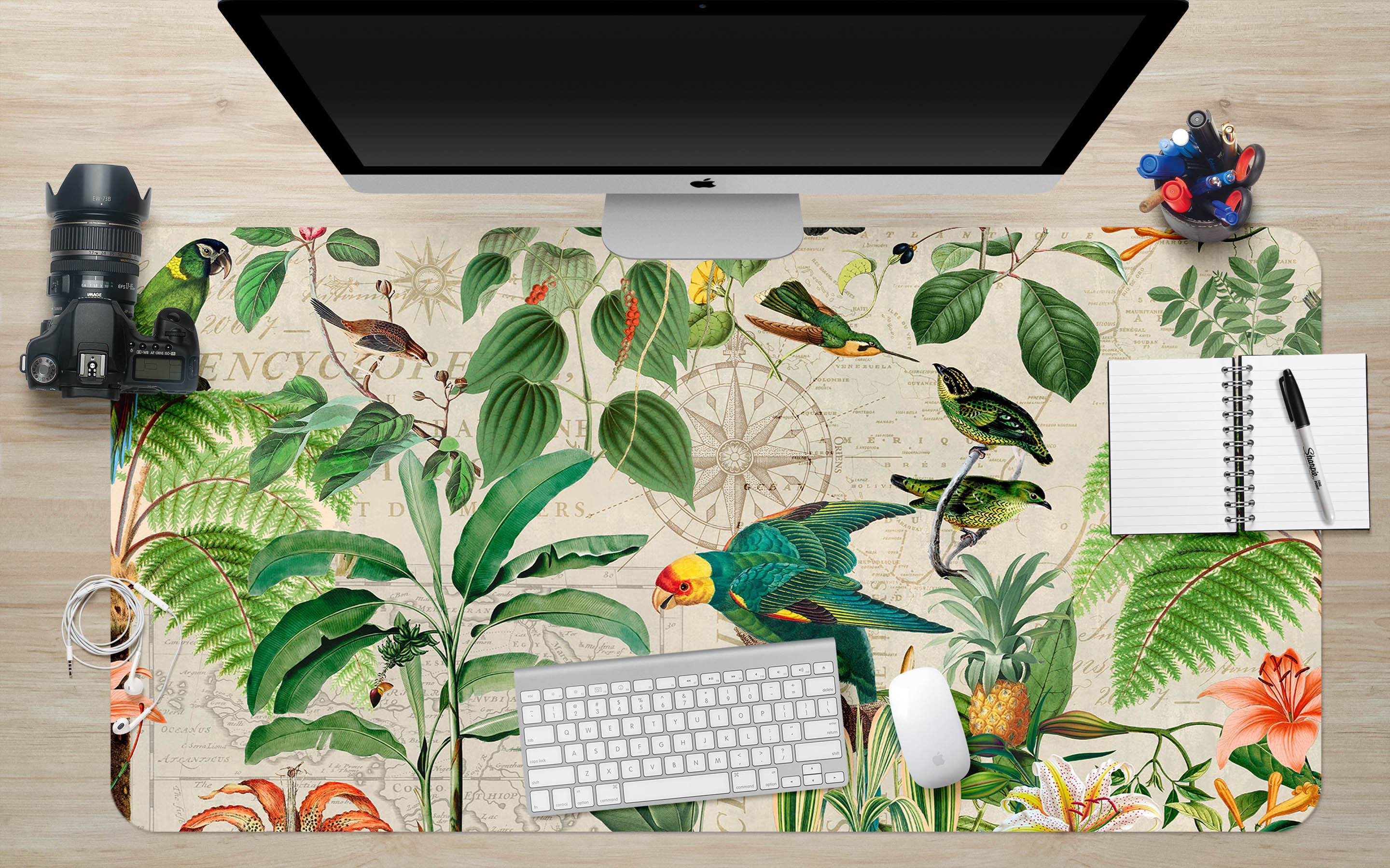 3D Green Leaves 5234 Andrea Haase Desk Mat