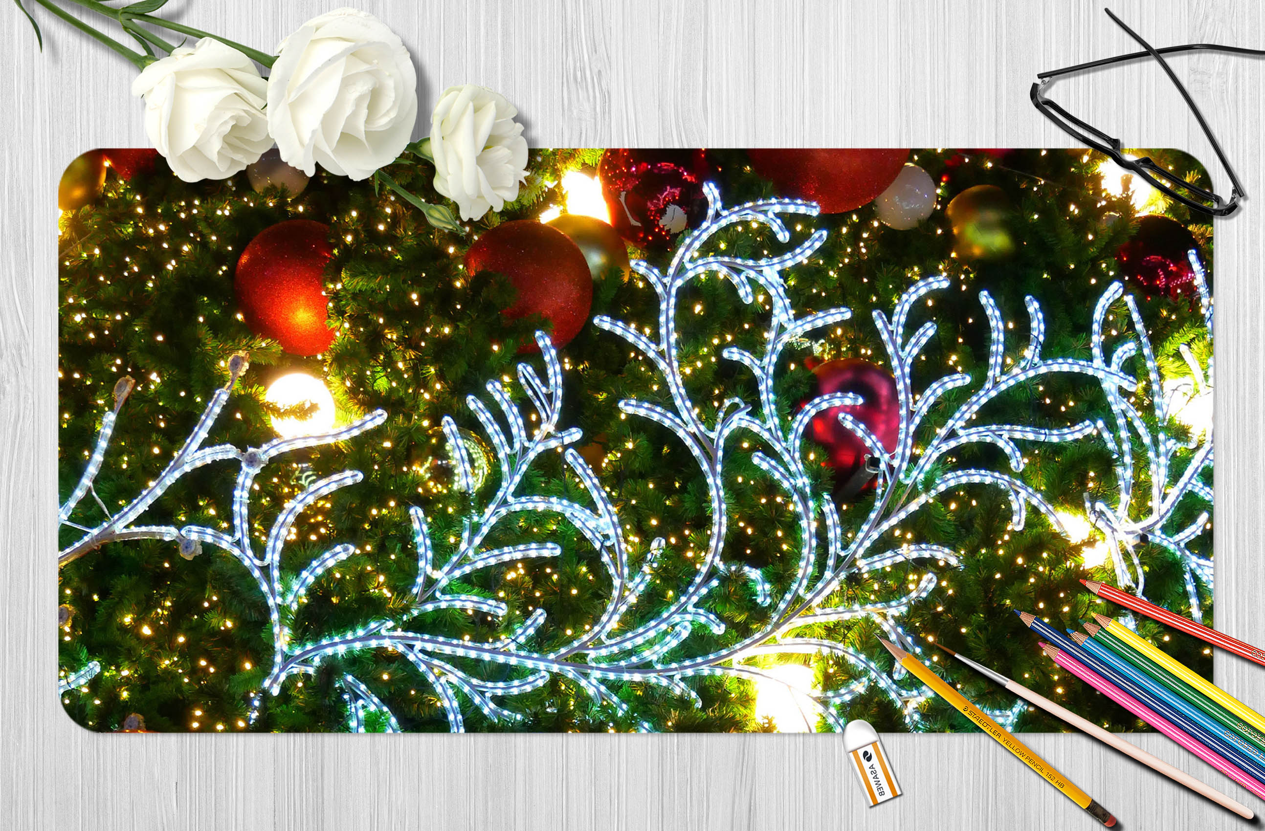 3D Branches 53205 Christmas Desk Mat Xmas
