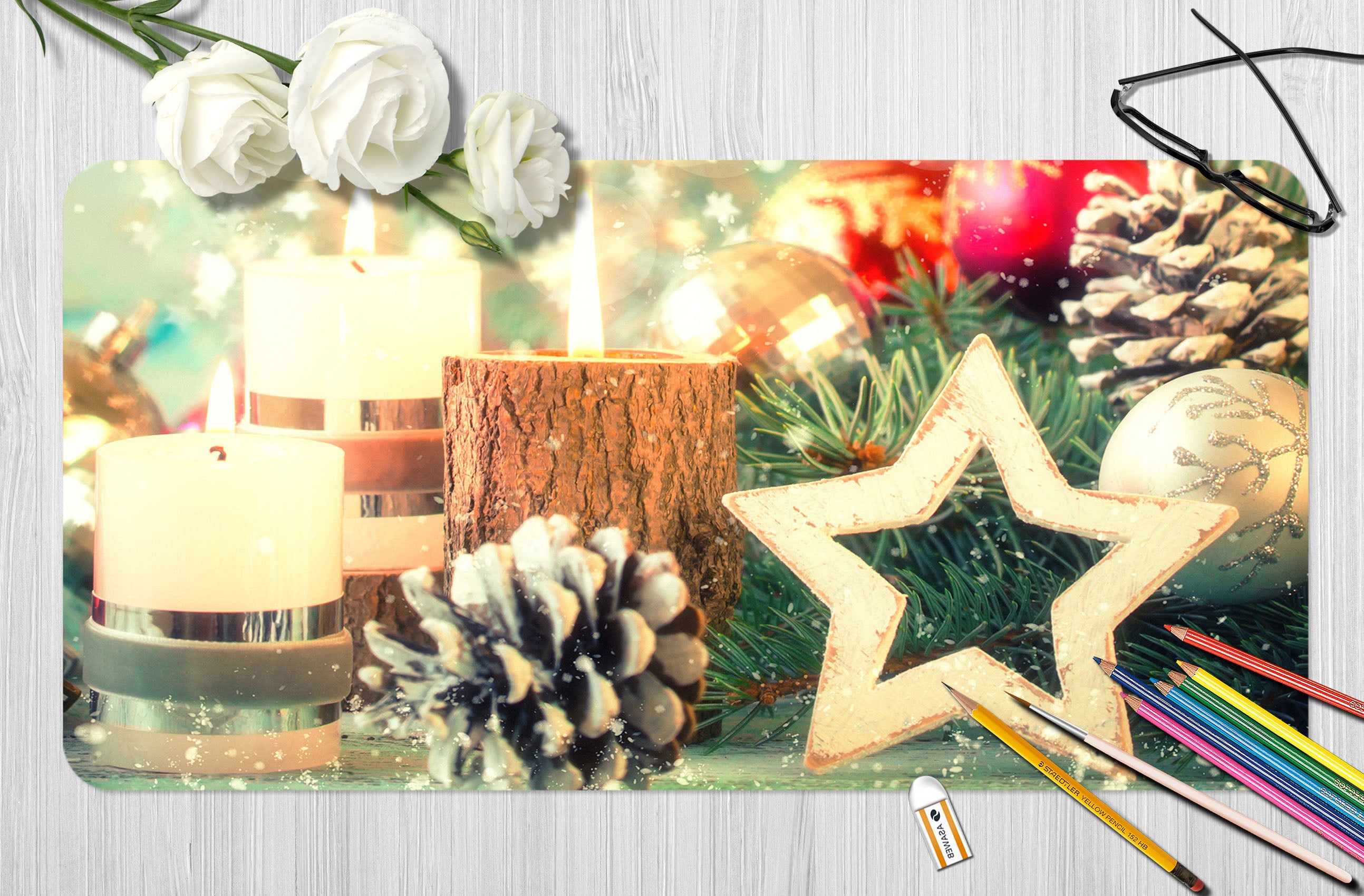 3D Pineta Five-Pointed Star 53174 Christmas Desk Mat Xmas