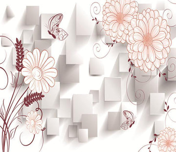 3D Flower Butterfly 987 Wallpaper AJ Wallpaper 
