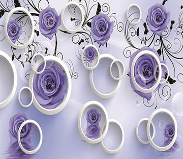 3D Purple Rose Flower 23 Wallpaper AJ Wallpaper 