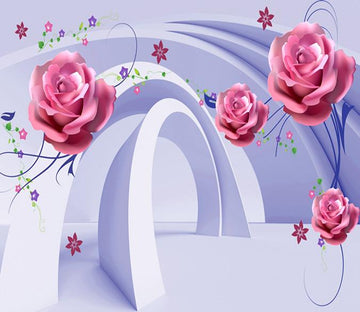3D Flower Purple Rose 288 Wallpaper AJ Wallpaper 