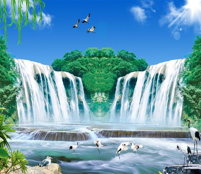3D Waterfall Crane 775 Wallpaper AJ Wallpaper 2 