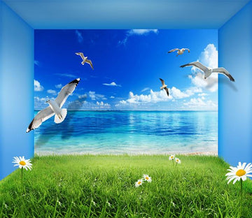 3D Ocean Sea Seagull 454 Wallpaper AJ Wallpaper 